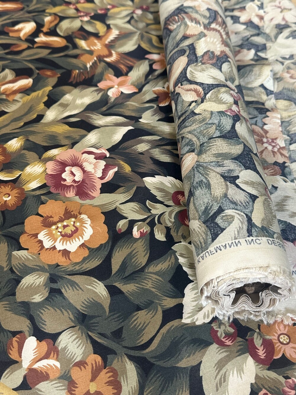 P. Kaufmann Upholstery Drapery Floral Design Cotton 54" Fabric